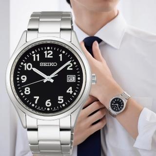 【SEIKO 精工】經典簡約太陽能腕錶-39mm黑 SK040(SBPX155J/V157-0DX0D)