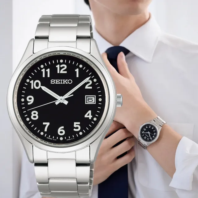 【SEIKO 精工】經典簡約太陽能腕錶-39mm黑_SK040(SBPX155J/V157-0DX0D)