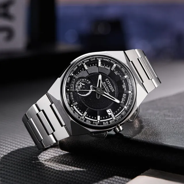 【CITIZEN 星辰】GENTS 限量週年紀念款 超級鈦 光動能GPS衛星對時腕錶-黑45.4mm(CC3097-52E)