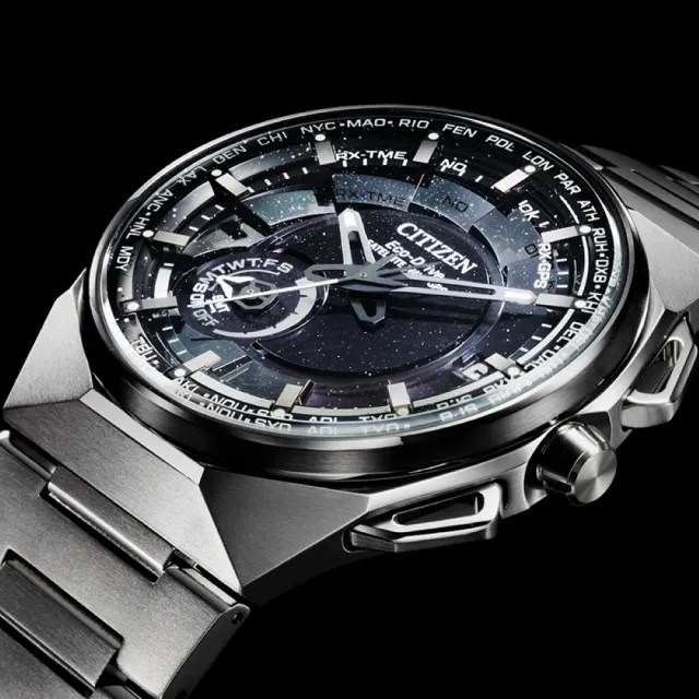 【CITIZEN 星辰】GENTS 限量週年紀念款 超級鈦 光動能GPS衛星對時腕錶 石英錶-黑45.4mm(CC3097-52E)