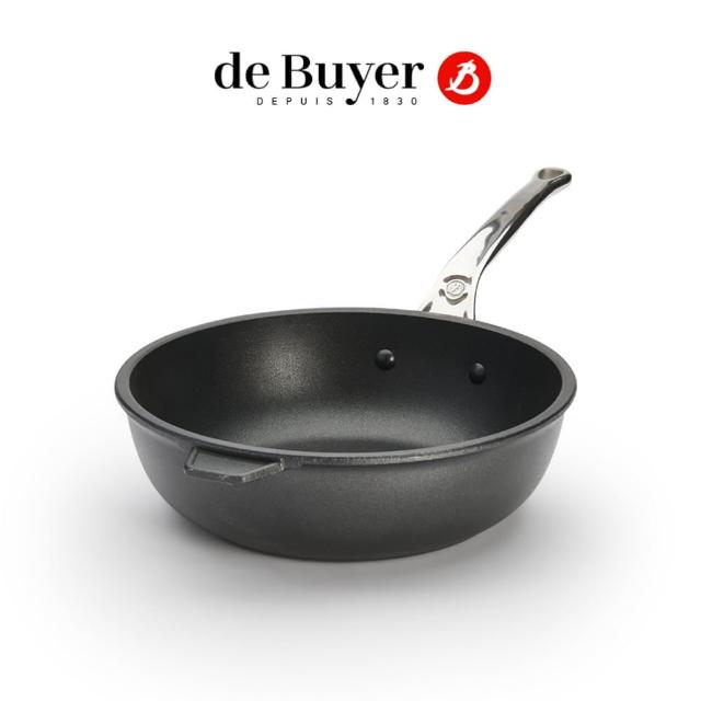 【de Buyer 畢耶】Choc Extreme鑄鋁系列 旗艦量子不沾深煎炒鍋24cm-適用IH爐