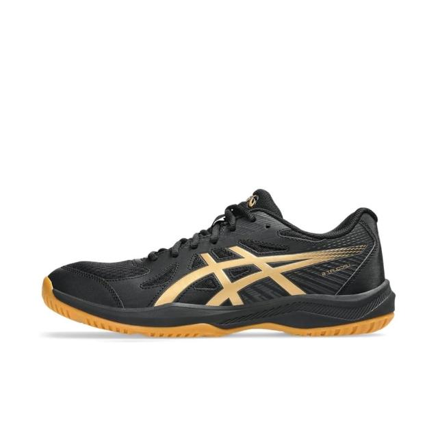 【asics 亞瑟士】Upcourt 6 男 排球鞋 穩定 包覆 回彈 黑 金(1071A104-002)