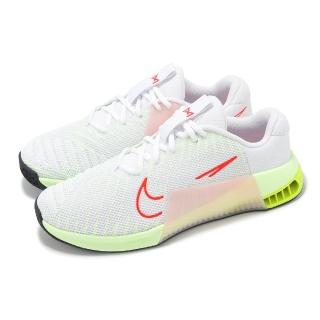 【NIKE 耐吉】訓練鞋 Wmns Metcon 9 女鞋 白 紅 螢光綠 穩定 緩衝 多功能 運動鞋(DZ2537-101)