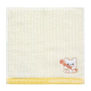 【SANRIO 三麗鷗】刺繡棉質方巾 條紋純棉手帕 小精靈花丸