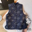 【初色】文藝風刺繡半立領無袖新中式保暖鋪棉背心休閒外套女外套-共2色-39850(M-2XL可選)