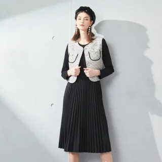 【巧玲瓏】雙口袋條紋背心壓褶洋裝 5635805