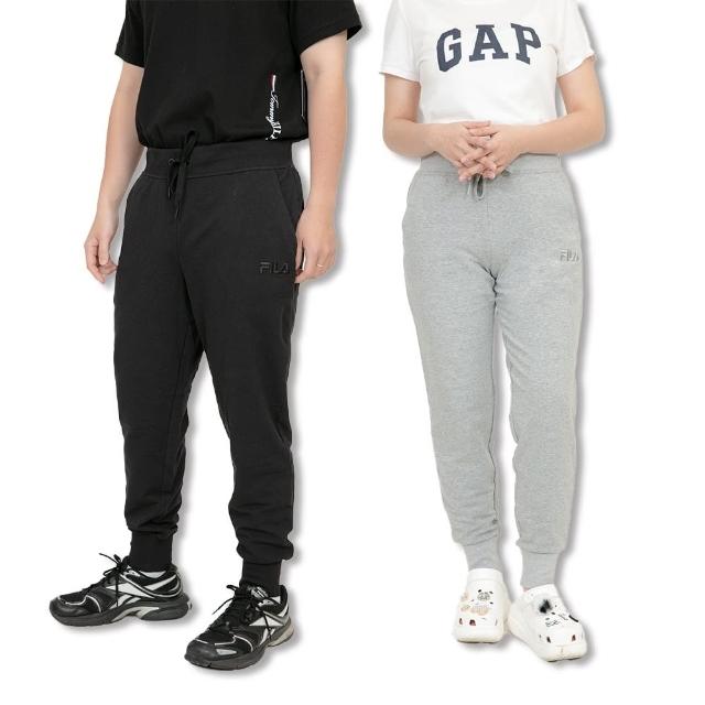 【FILA】Fila  男女皆可 刺繡logo 棉長褲 修身 梭織布 縮口 大尺碼 無刷毛 長褲(9749HR4)