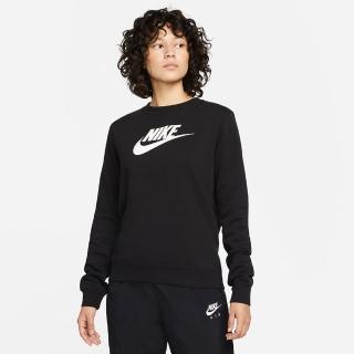 【NIKE 耐吉】上衣 女款 長袖上衣 運動 AS W NSW CLUB FLC GX STD CREW 黑 DQ5833-010