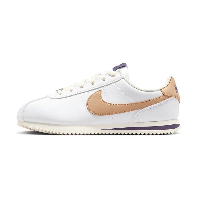 【NIKE 耐吉】Kids Cortez 大童 白奶茶色 休閒 阿甘鞋 復古 低筒 皮革 運動 休閒鞋 DM0950-110