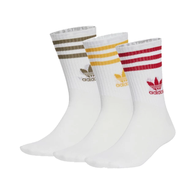 adidas 愛迪達 CREW SOCK 3STR 襪子 運動襪 基本款短襪 三雙入 男女 - IX7511