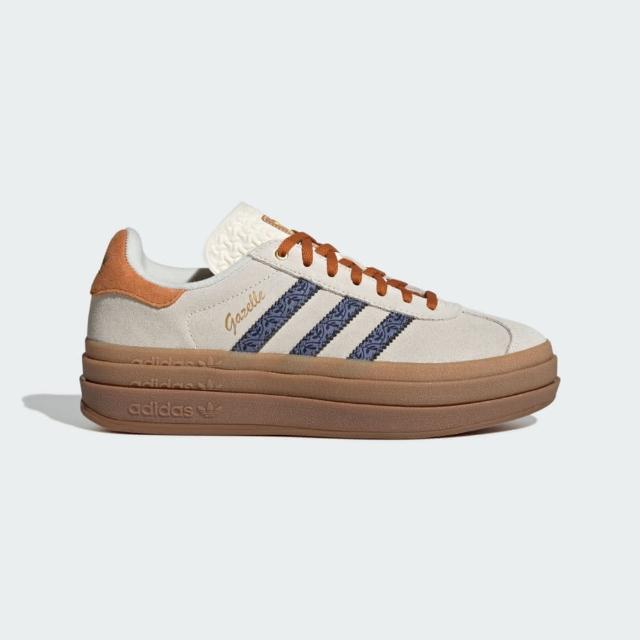 【adidas 愛迪達】Gazelle Bold W 女 休閒鞋 經典 復古 三葉草 厚底 增高 棕橘(JQ0955)