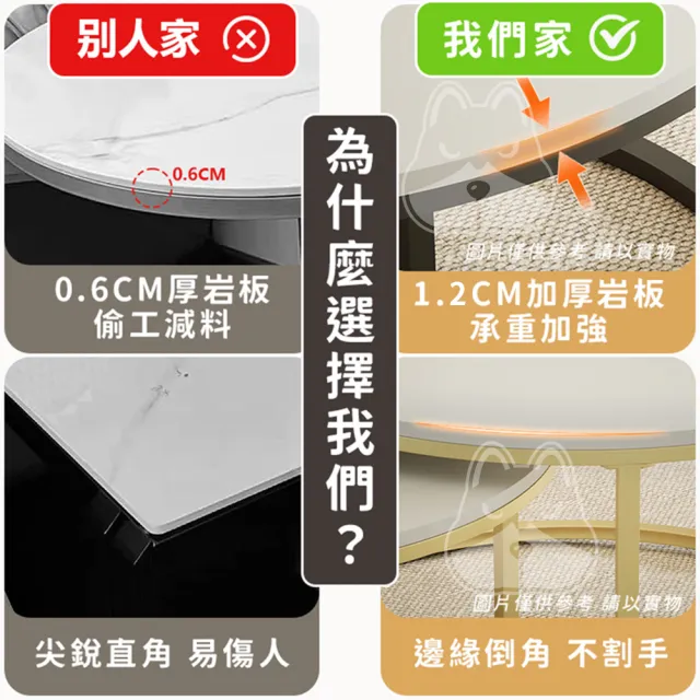【優品星球】總長140公分 岩板茶几 金色 白色 黑色(咖啡桌 客廳桌 桌子 大茶几 子母茶几組合)