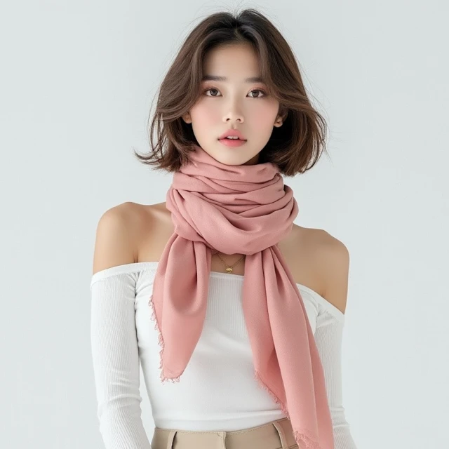 Nature My Body 純色STOLE系列 Cashmere Stole 山羊絨披肩(印度喀什米爾輕薄圍巾)