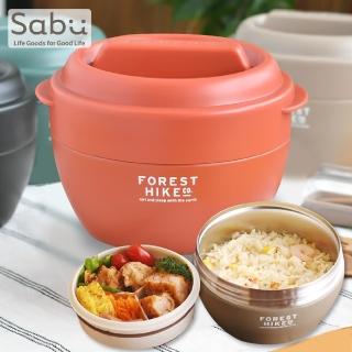 【SABU HIROMORI】日本FOREST HIKE戶外露營復古風不鏽鋼雙層保溫便當盒(620ml 高質感 精緻 日系 北歐風)