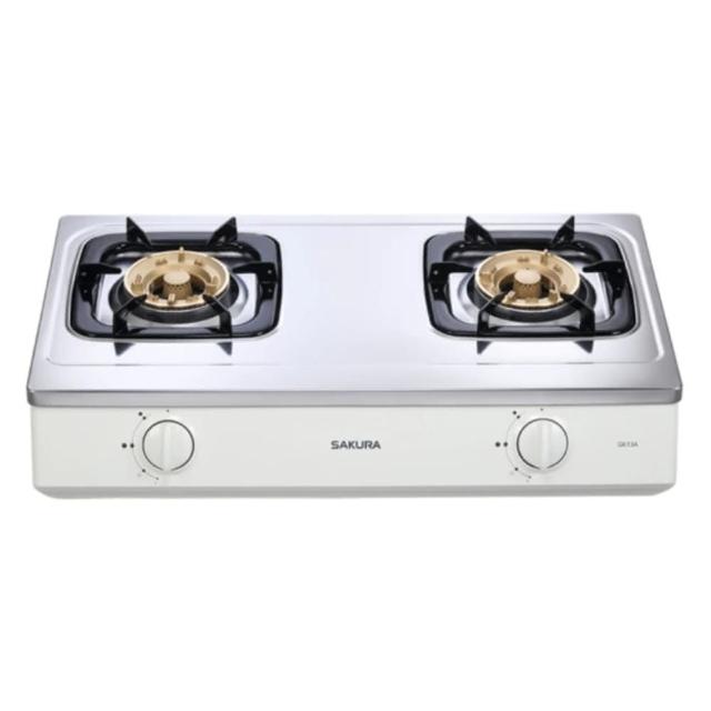 SAKURA櫻花牌 G-613A 雙口不鏽鋼瓦斯爐 傳統外擴火焰 壓轉式點火 臺灣製能源效率第二級