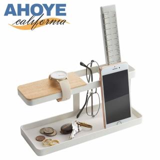 【AHOYE】日式簡約桌面遙控器收納架(桌面收納盒 置物架 儲物盒 零錢盒)