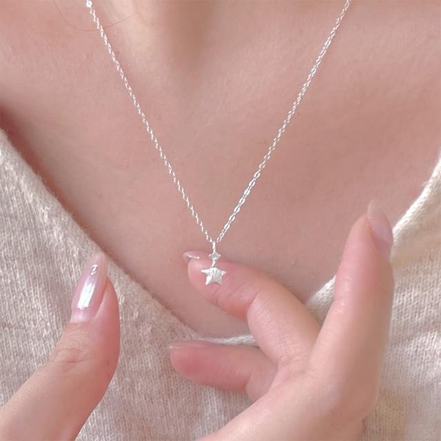 【MoonDy】母親節禮物 925純銀項鍊 18k金項鍊 項鍊 女生項鍊 星星項鍊 鋯石 吊飾 鎖骨鏈 小眾設計 個性項鍊