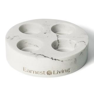 【Earnest Living】大理石造型4格精油底座(加濕器/薰香機/香氛機/精油燈/水氧機)