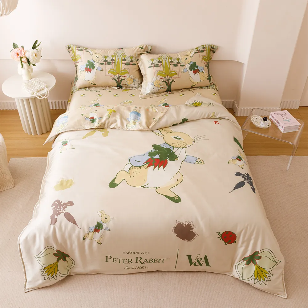 【PETER RABBIT】比得兔與V&A博物館 雙人60支天絲兩用被床包組-任選(正版授權/天絲/兩用被/床包/四件組)