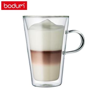 【Bodum】CANTEEN雙層玻璃拿鐵杯兩件組400cc(咖啡杯 水杯 最高可耐176度C 可放洗碗機)