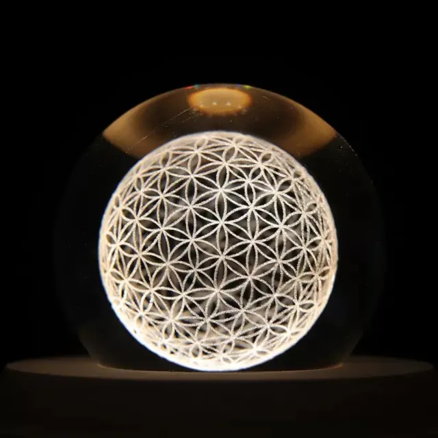 【A-ONE 匯旺】生命永生花 水晶球 台灣現貨 玻璃雷射雕刻 星空燈 暖光床頭燈  LED燈 交換禮物