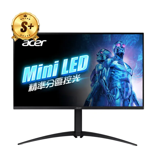 【Acer 宏碁】S+ 福利品 XV275K P3 電競螢幕(27型/4K/160Hz/1ms/IPS)