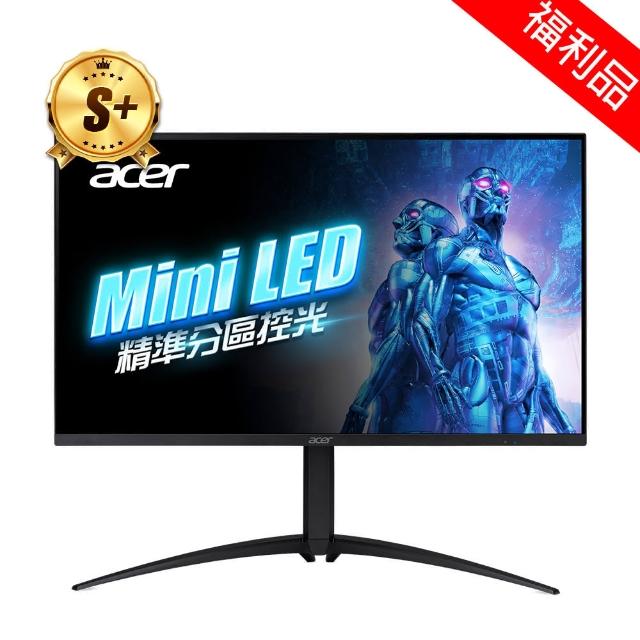 【Acer 宏碁】S+ 福利品 XV275K P3 電競螢幕(27型/4K/160Hz/1ms/IPS)