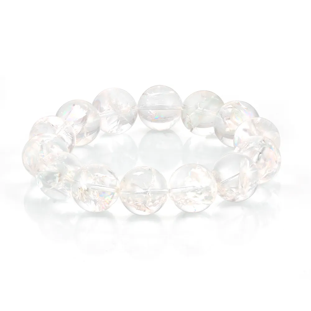 【Woogie武吉珠寶】雷姆利亞七彩虹光水晶手鍊(冰透16mm)