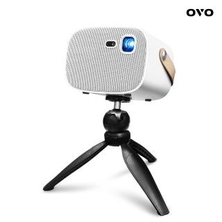 【OVO】HD高畫質便攜智慧投影機增強版 U5S(送包包+桌上腳架SD01 自動對焦 內建電池 露營/家用/戶外/商用)