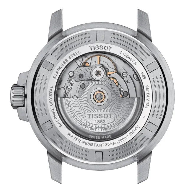 【TISSOT 天梭】Seastar 海星陶瓷錶 圈300米潛水錶  機械錶  手錶 情人節 禮物(T1204071109101)