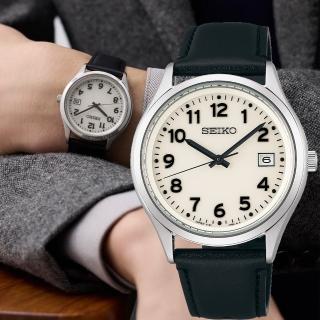 【SEIKO 精工】經典簡約太陽能腕錶-39mm白x黑 SK040(SBPX157J/V157-0DX0Z)