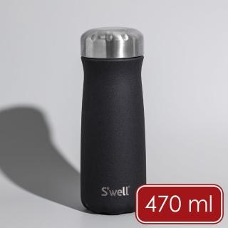 【S’well】Traveler不鏽鋼保溫瓶 曜石黑470ml / 保溫杯 保冷保冰杯 水壺 環保杯 便攜杯 咖啡杯 隨行杯