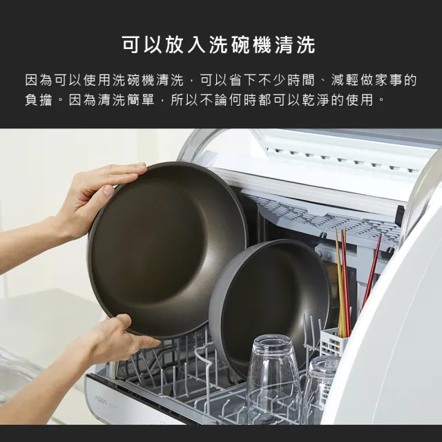 【Aimedia 艾美迪雅】鈦合金不沾鍋兩件組-可拆卸手把/24公分深型鍋(把手可拆卸式、200萬次耐磨測試)