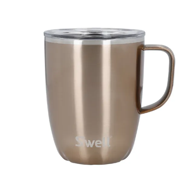 【S’well】美國 Mug不鏽鋼滑蓋保溫馬克杯 香檳金350ml / swell 保溫杯 保冰杯 推蓋直飲杯