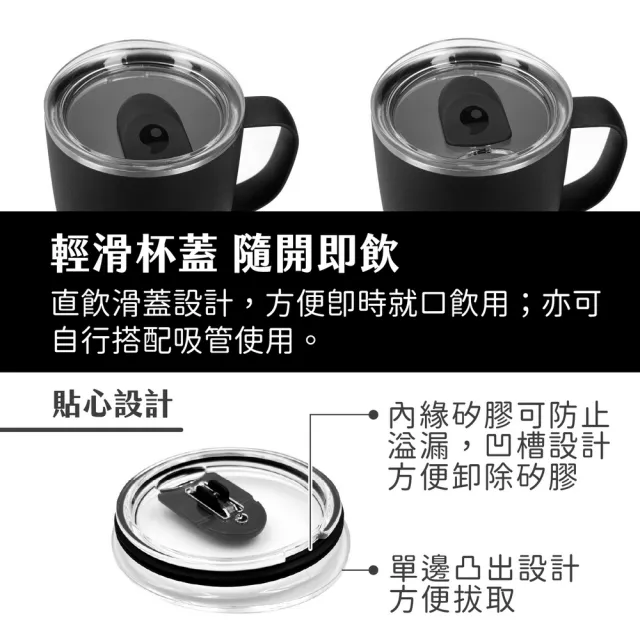 【S’well】美國 Mug不鏽鋼滑蓋保溫馬克杯 曜石黑350ml / swell 保溫杯 保冰杯 推蓋直飲杯