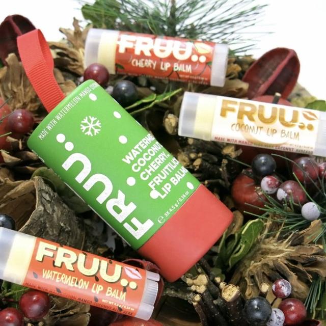 【英國FRUU】2入組_聖誕限定果香潤唇組_護唇膏 潤唇膏 唇部保養 聖誕交換禮物(3支_組)
