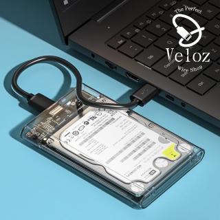 【Veloz】2.5吋SATA轉USB3.0移動機械固態透明硬碟盒/Velo-33(免工具3秒換硬碟)