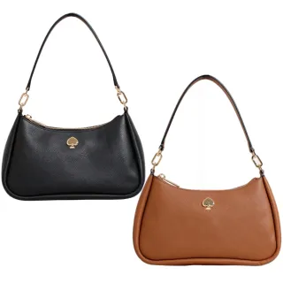 【KATE SPADE】KAYLA金屬桃心LOGO單肩斜背兩用包 斜背包 肩背包(金棕色/經典黑)