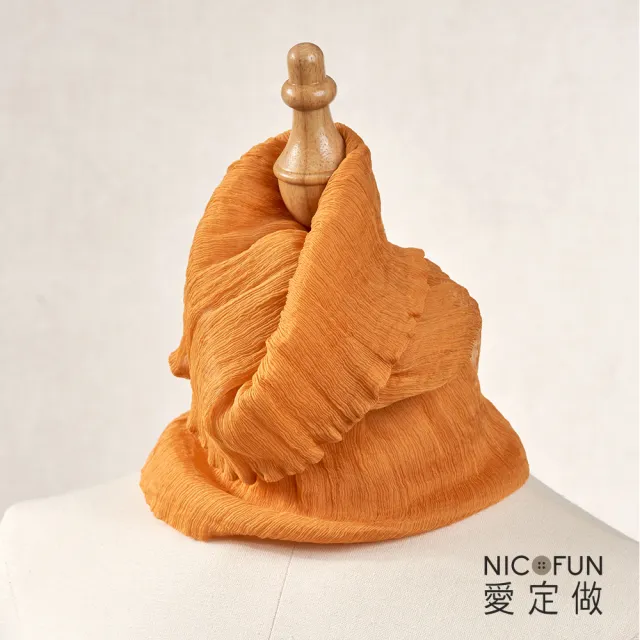 【NicoFun 愛定做】優雅33 木質系柳葉絲保暖圍脖(圍巾  防風 口罩 高爾夫球 圍巾 領巾 髮帶 桑蠶絲 真絲)