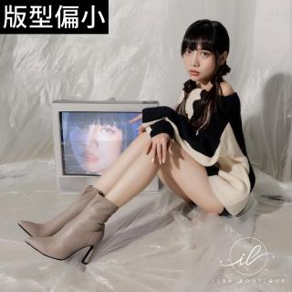 【Ann’S】ANNSTAR 張琳Ilsa聯名-絕世網紅全真牛皮素面尖頭短靴7cm(卡其)