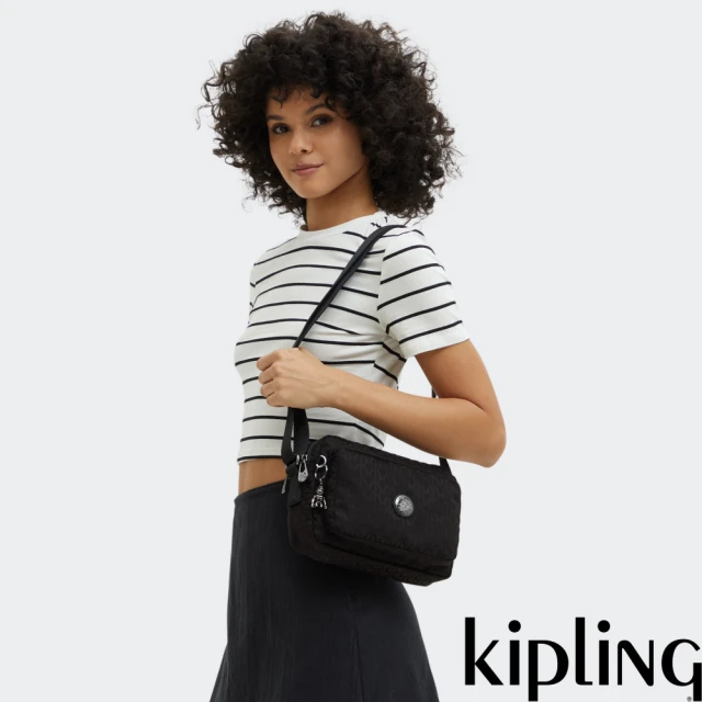 KIPLING官方旗艦館 『千層包』深黑提花大容量側背千層包