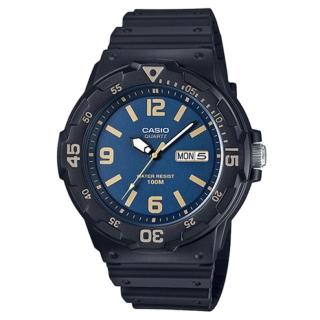 【CASIO 卡西歐】MRW-200H-2B3 潛水風格 防水100米指標錶(運動 當兵 學生 錶徑約4.46公分)