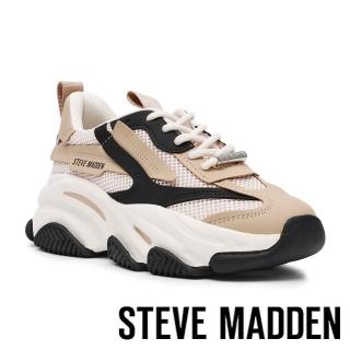 【steve madden】POSSESSION-E 拼接厚底休閒鞋(卡其色)