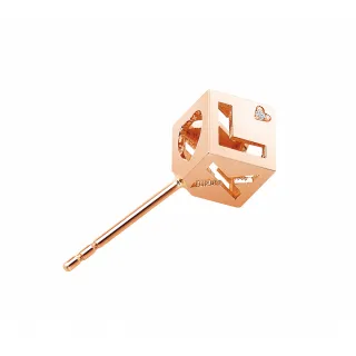 【Just Diamond】鎮金店 18K玫瑰金 幾何迷情 鑽石單耳耳環