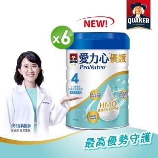 【QUAKER 桂格】愛力心優護小朋友營養奶粉800g*6罐(4號 3-7歲幼童適用 無新增蔗糖)
