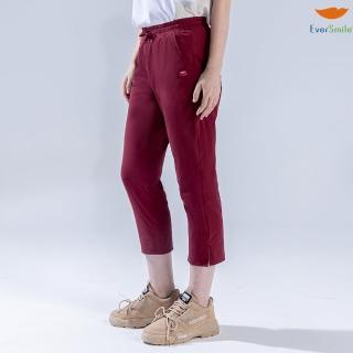 【EverSmile 幸福臺灣】女吸排涼感休閒七分褲(吸濕排汗、速乾、涼感、彈力、鬆緊褲頭、修身、長腿)