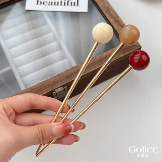 【Gulicc 古莉可】髮釵 簡約 時尚小圓球 髮簪(99購物節 生日 耶誕 髮飾 頭飾  髮簪 中國風 古典)