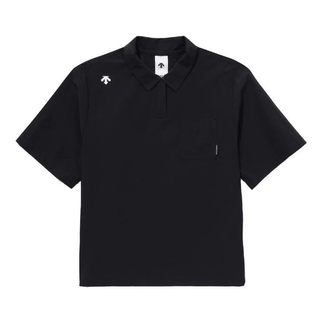 【DESCENTE】COOLING WOVEN POLOSHIRTS 女士 運動上衣(黑色)