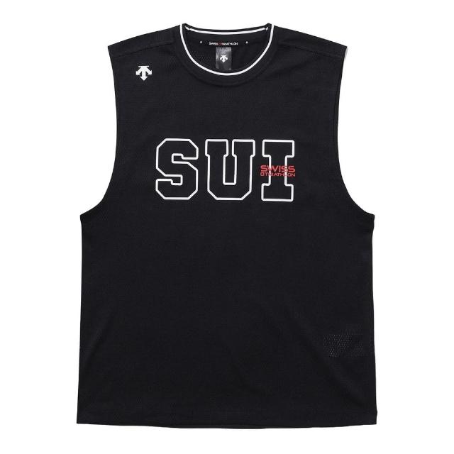 【DESCENTE】SUI TEAM MESH SLEEVELESS 男士 運動上衣(黑色)