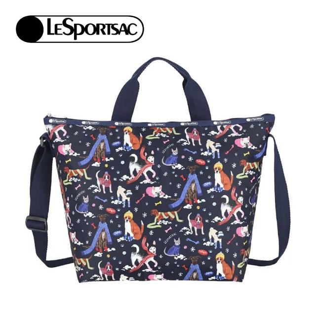 【Lesportsac】手提肩背兩用托特包(雪國汪星人)